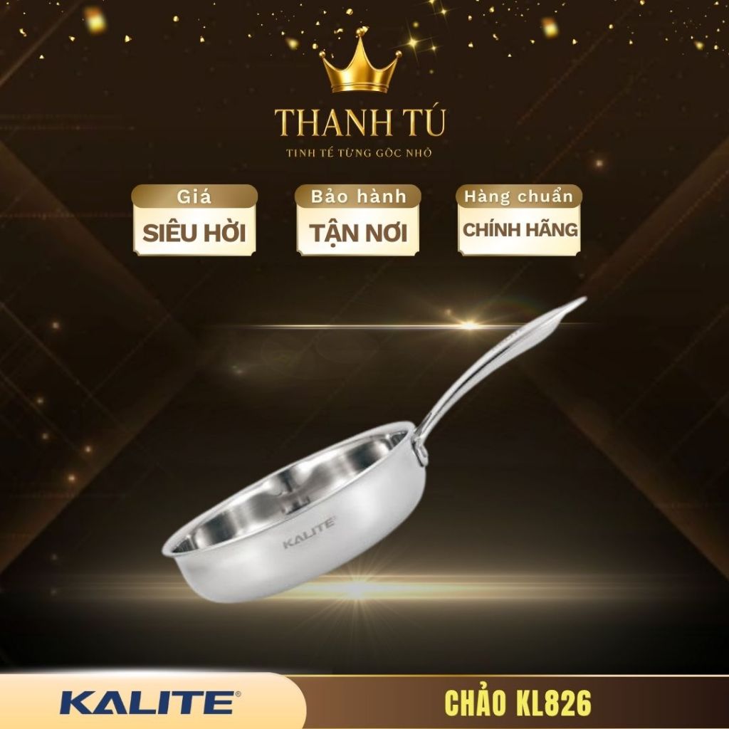 Chảo Inox Liền Khối Kalite KL826 – Chịu Nhiệt Tốt, Đa Năng Nấu Ăn