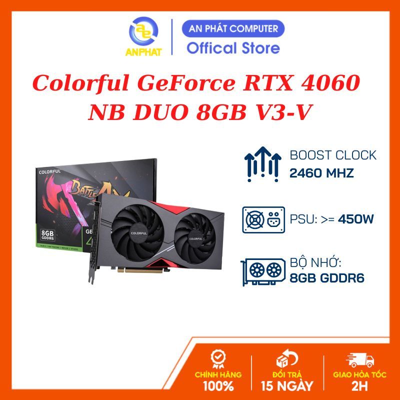 VGA Colorful GeForce RTX 4060 NB DUO 8GB V3-V (Bảo hành 3 năm - Full VAT)