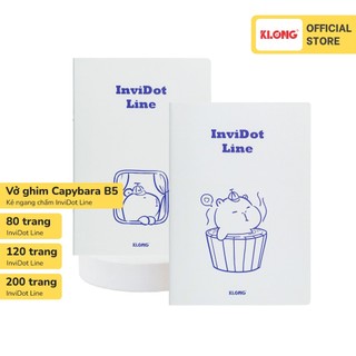  Vở kẻ ngang chấm ghim Capybara KLONG B5 70GSM 80 120 200 trang; MS: 856 857 858 
