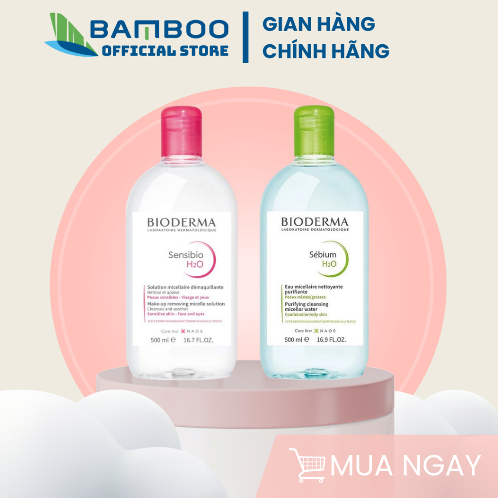Nước Tẩy Trang Bioderma Sensibio H2O Chính Hãng Cho Da Dầu Mụn Và Da Nhạy Cảm 500ml