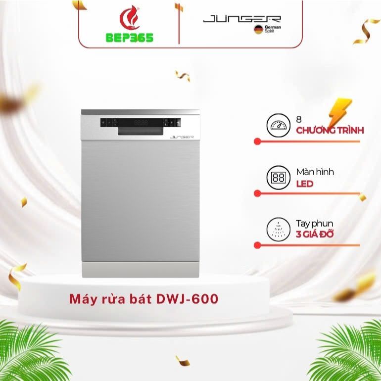 Máy rửa bát đĩa 14 bộ Junger DWJ-600 – Rửa sạch khử khuẩn, sấy khô tự động