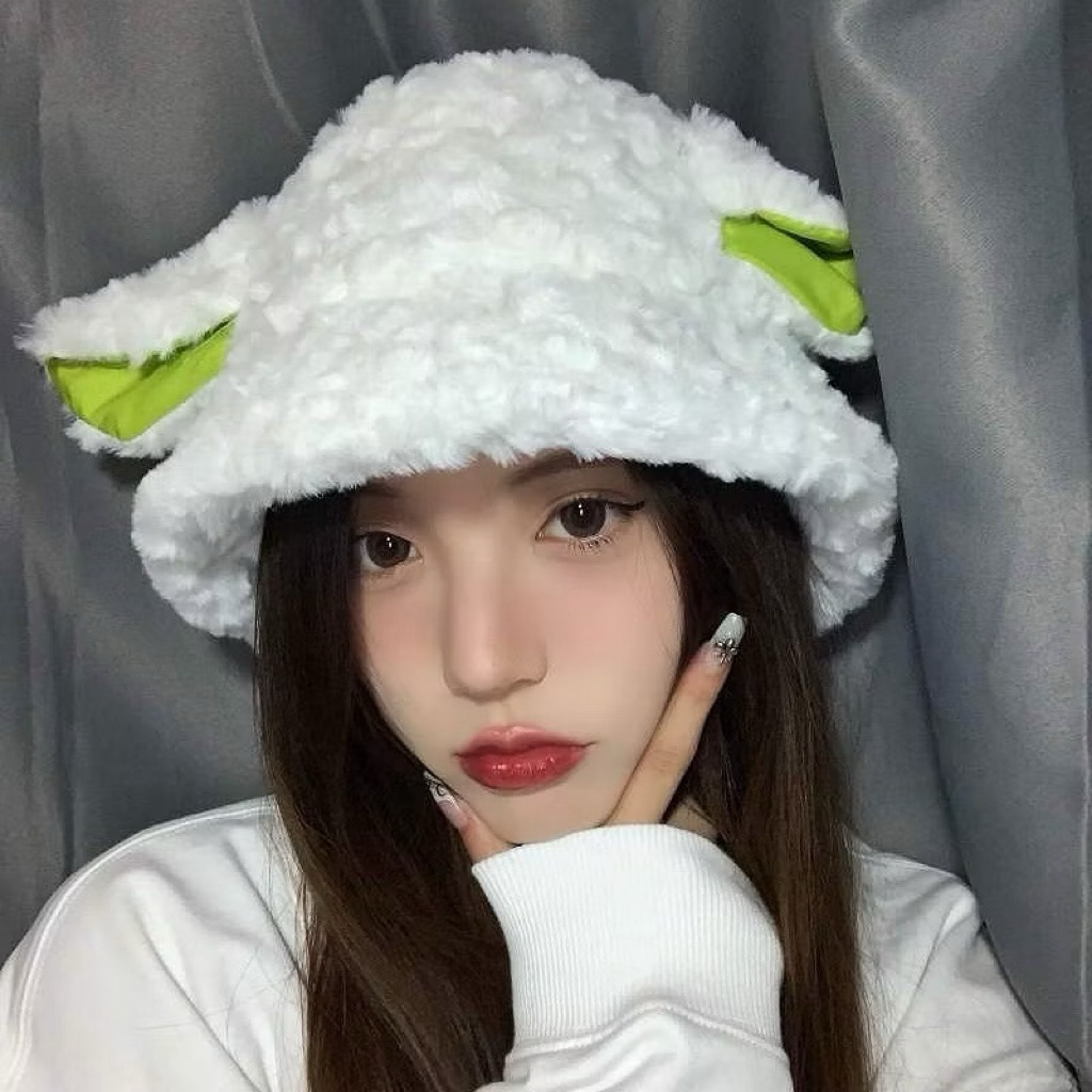 mũ bucket lông cừu Baa Baa Baa ngọt ngào dễ thương phong cách hàn quốc