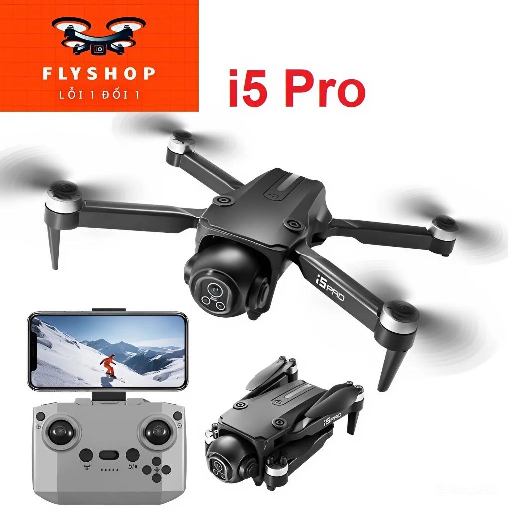 Flycam i5 pro động cơ không chổi than, flycam giá rẻ cho người mới chơi, có chế độ nhào lộn 360 độ