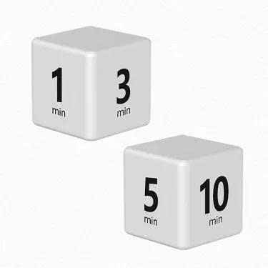 Đồng hồ hẹn giờ Pomodoro đếm ngược, hẹn giờ, khối lập phương – Cài sẵn 1 / 3 / 5 / 10 phút EZLife