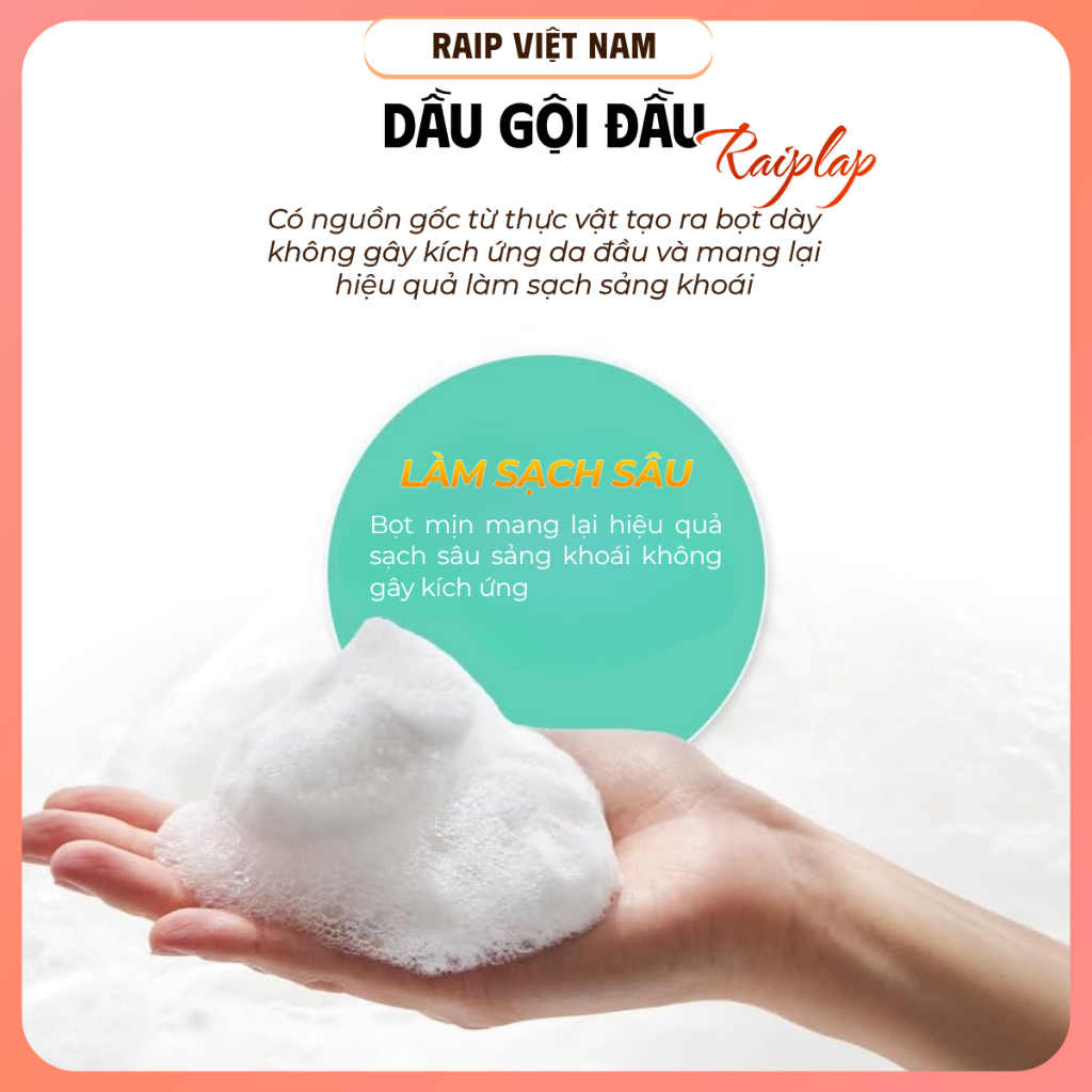 Dầu gội đầu RAIPLAP Repair Shampoo chứa 6 protein phục hồi sợi tóc hư tổn và làm sạch dịu nhẹ | BigBuy360 - bigbuy360.vn