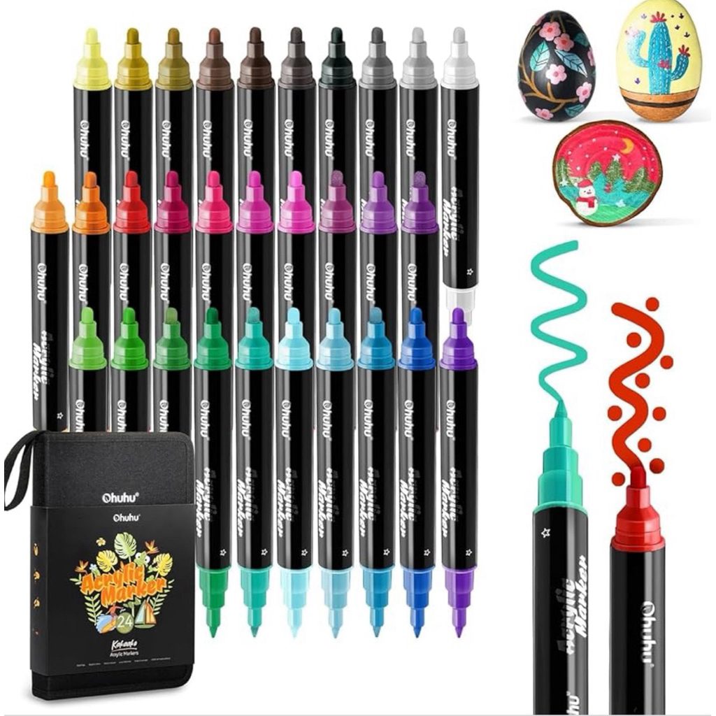 Ohuhu Acrylic Marker Pens set 30,60 ngòi dot/fine