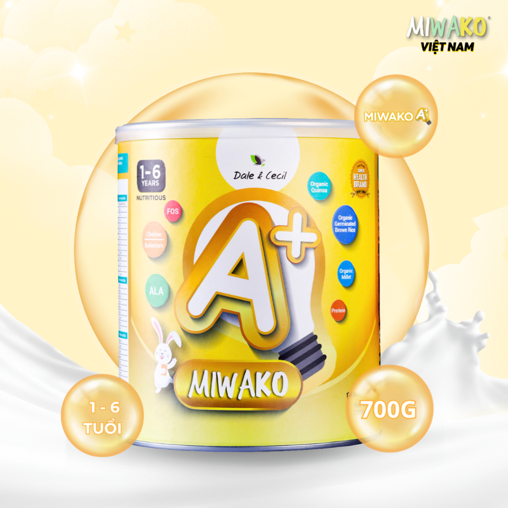 Sữa Dinh Dưỡng Hạt MIWAKO A+ 700g Vị Vani x 1 Hộp, Nhập Khẩu Chính Hãng Malaysia - Miwako Việt Nam