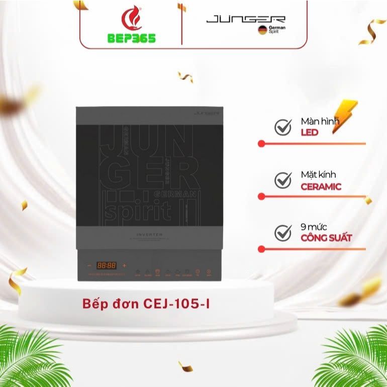 Bếp từ đơn Junger CEJ-105-I - Thiết kế sang trọng, công suất mạnh mẽ