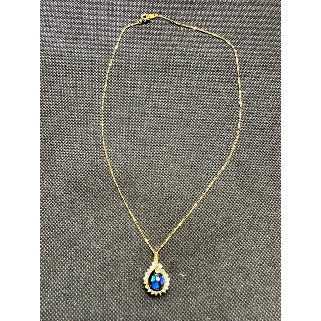 Vintage/Cổ điển - Vòng cổ/Dây chuyền thời trang kim loại mặt viên đá Nữ Oa - Hàng sưu tầm - Rớt hạt