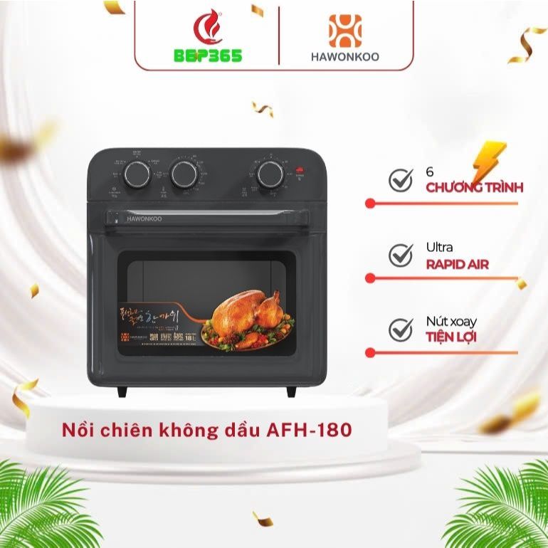Nồi chiên không dầu Hawonkoo AFH-180 - Dung tích lớn, chiên nướng giòn ngon