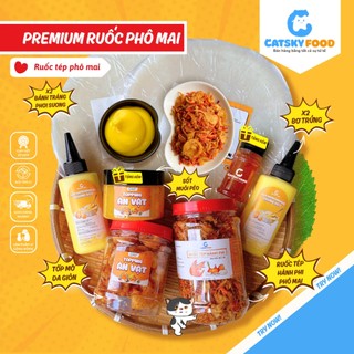  Bánh tráng phơi sương CATSKY FOOD combo bánh tráng bơ đồ ăn vặt tiện lợi - COMBO RUỐC PHÔ MAI 