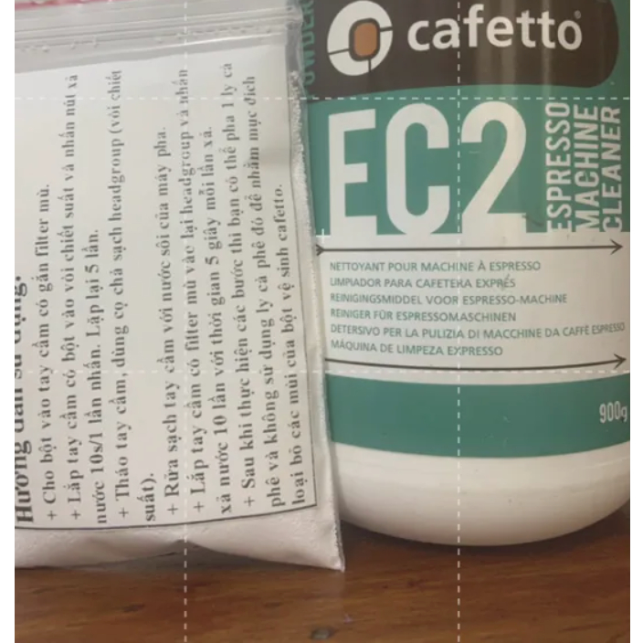 Bột vệ sinh Cafetto EC2 dạng bột dùng rửa vòi chiết suất máy pha cà phê espresso khối lượng 100gr