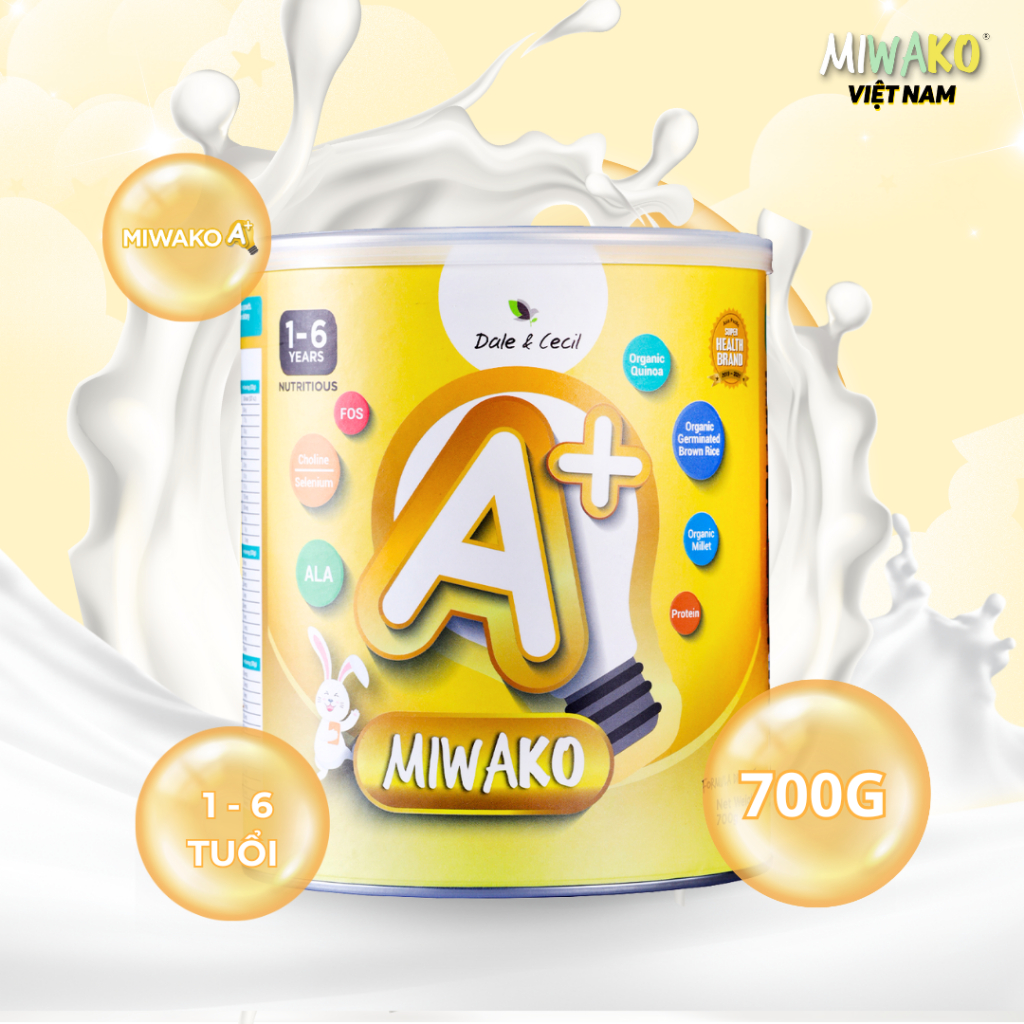 Sữa Công Thức Hạt Thực Vật Hữu Cơ MIWAKO A+ 700g Vị Vani x 1 Hộp - Miwako Việt Nam