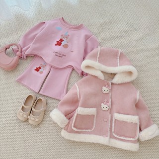  Quần áo trẻ em AK da lộn bé gái có mũ lót lông dày 9-25kg AK563 Tiểu Yến KID 