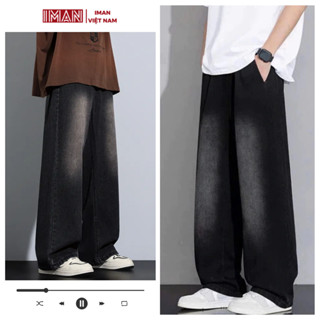 Quần Jean Nam IMAN Ống Suông Rộng, Quần Bò Nam Wash Nhiều Màu Phong Cách Trẻ Trung Năng Động