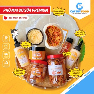  Bánh tráng phơi sương phô mai CATSKY FOOD combo bánh tráng đồ ăn vặt - COMBO RUỐC PHÔ MAI BƠ SỮA 