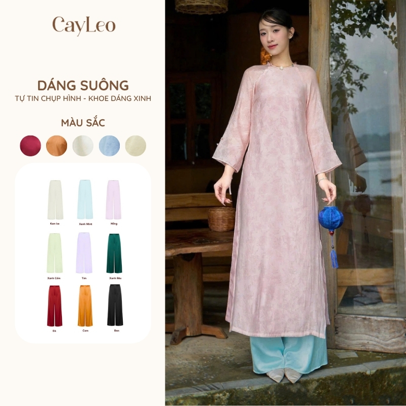 Quần lụa mặc áo dài nữ dáng suông mềm mịn, nhiều màu sang trọng Cayleo Design - AD-Q