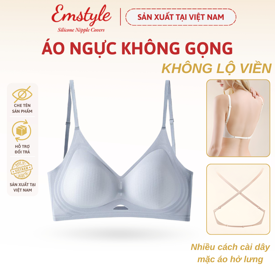 Áo Ngực Hở Lưng Không Lộ Viền Emstyle Mút Dày Nâng Ngực Không Gọng Nhiều Kiểu Cài Dây 9736