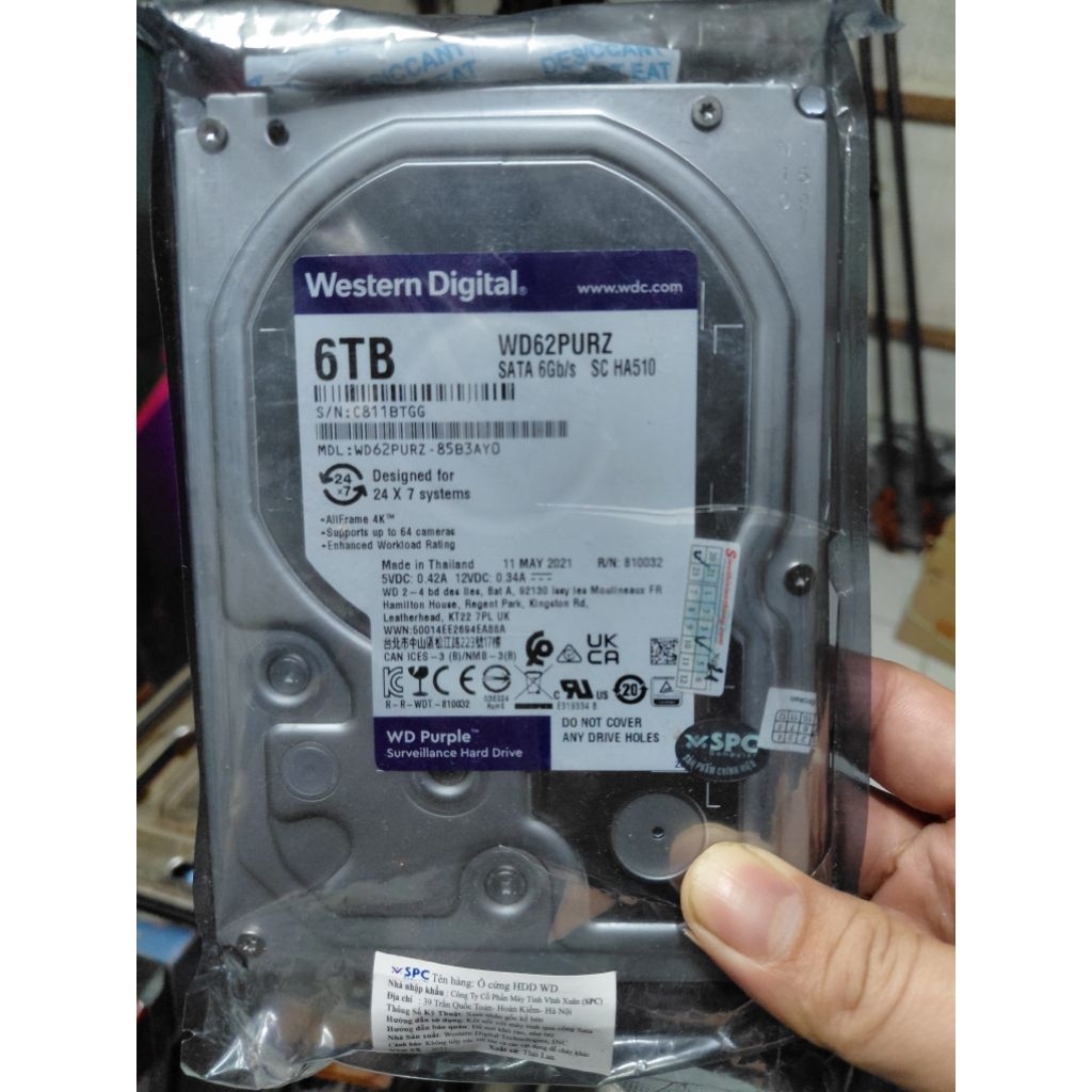 Ổ cứng camera HDD WD Purple 6TB