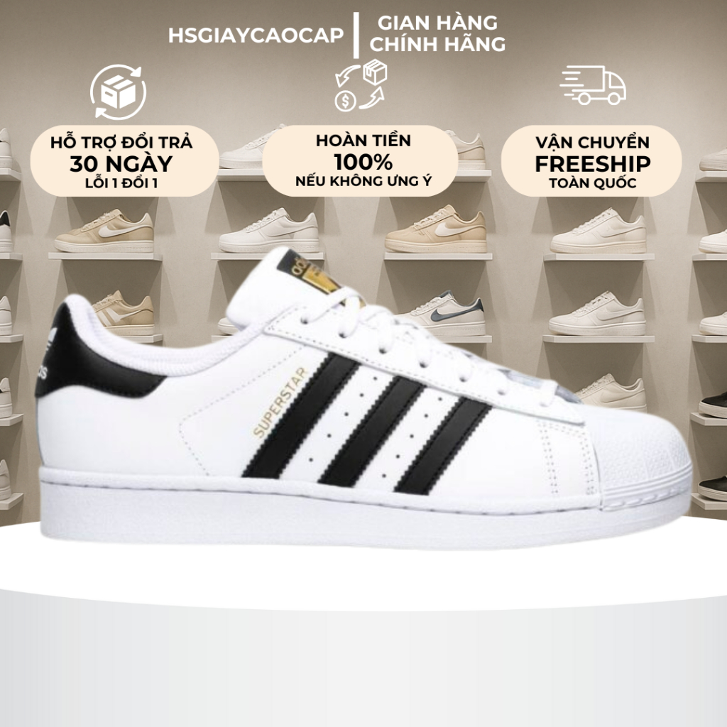 [ Best Quality ] Giày _Adidas Superstar Mũi Sò 2 Màu Full Box, Hàng Chuẩn Best Quality