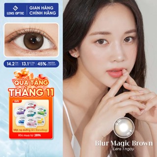  Lens 1 ngày Lensgraphy Blur Magic Brown kính áp tròng có màu nâu tây tự nhiên Lens Optic 