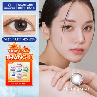  Kính áp tròng 1 ngày LENSGRAPHY màu Shyring Gray Lens có độ cận mềm nhẹ khóa ẩm Lens Optic 