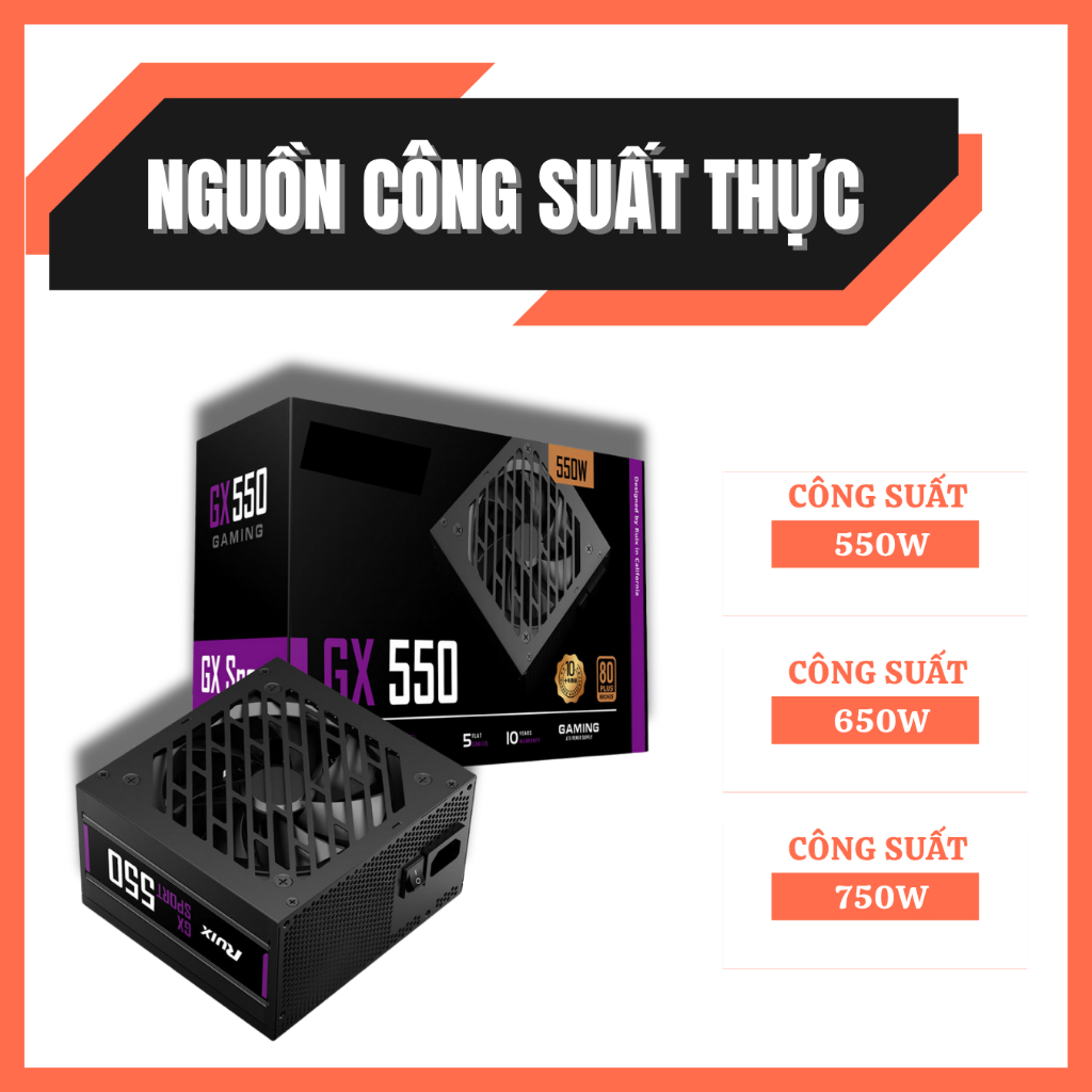 Nguồn Máy Tính CST 550W/650W/750W Chuẩn 80 Plus Bronze – PSU Cao Cấp Sử Dụng Cho PC, Laptop
