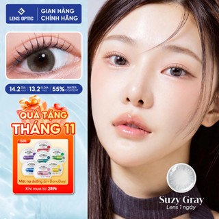  Lens 1 ngày Clalen màu Suzy Gray giãn tròng nhẹ 14.2 kính áp tròng cận y tế màu xám - Lens Optic 