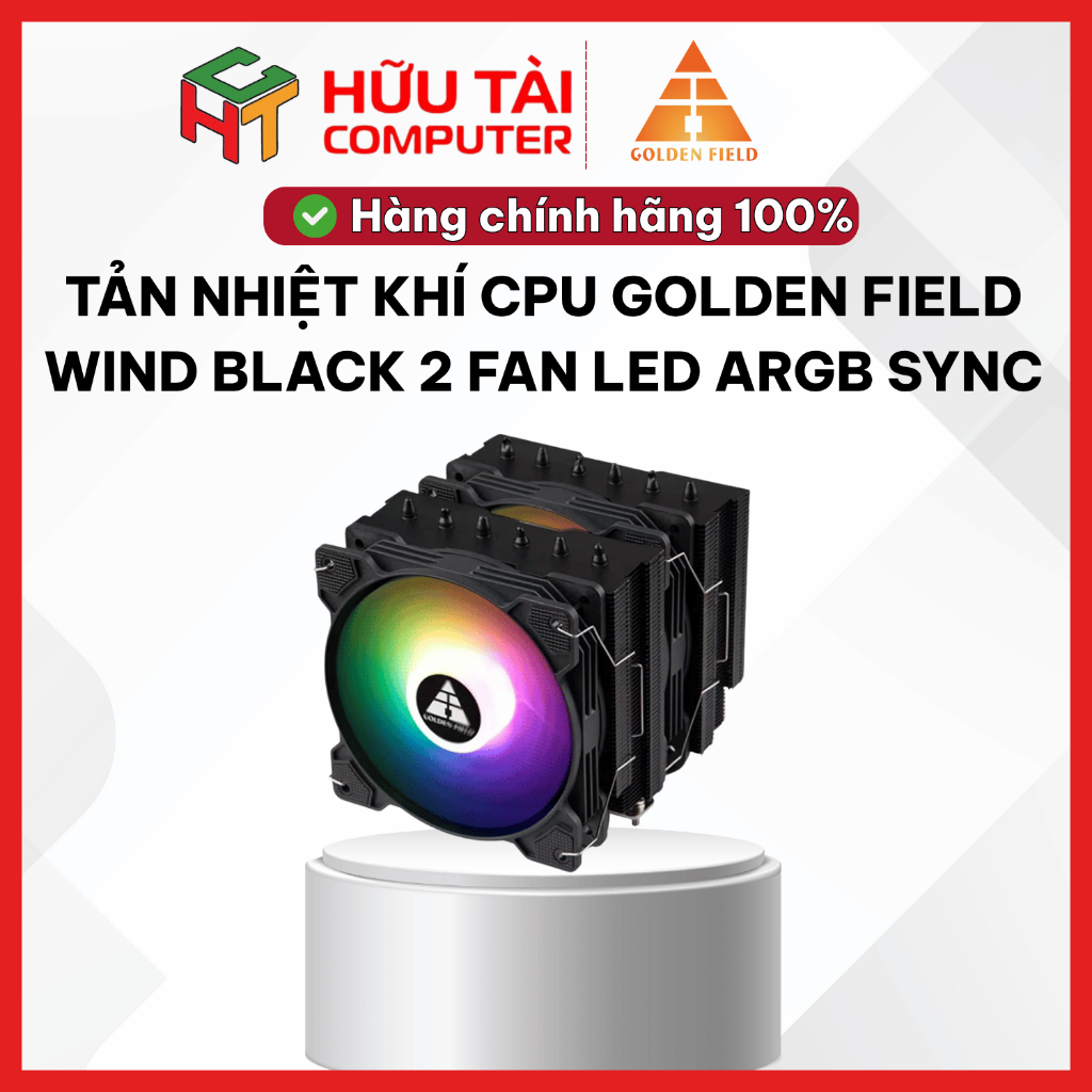 TẢN NHIỆT KHÍ CPU GOLDEN FIELD WIND BLACK 2 FAN LED ARGB SYNC