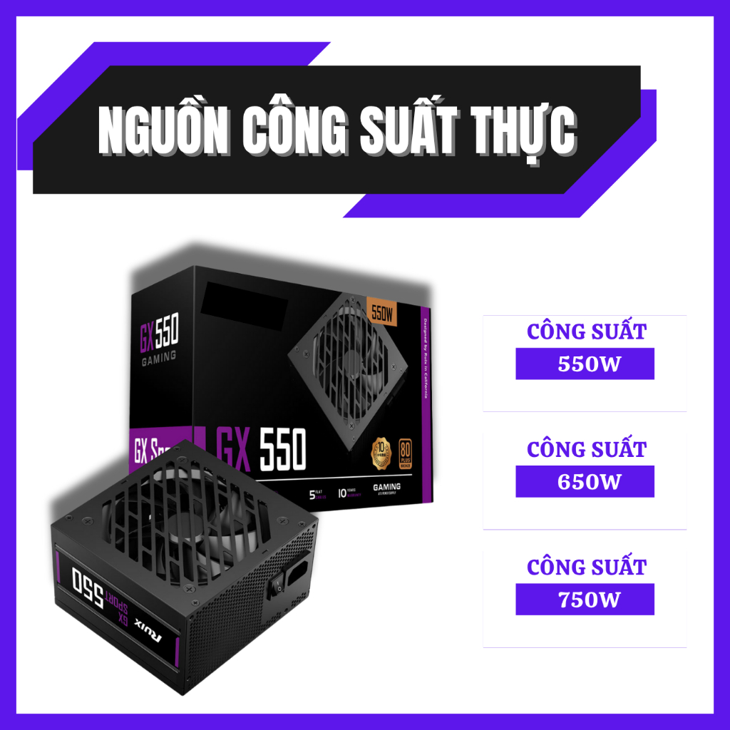 Nguồn Máy Tính CST 550W/650W/750W Chuẩn 80 Plus Bronze – PSU Cao Cấp Sử Dụng Cho PC, Laptop