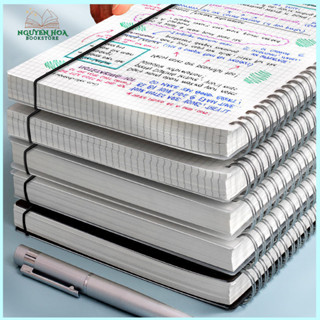  Sổ Tay basic khổ A6 A5 B5 A4 Sổ Lò Xo 160 trang kẻ caro kẻ ngang trơn BÌA NHỰA CHỐNG THẤM NƯỚC 