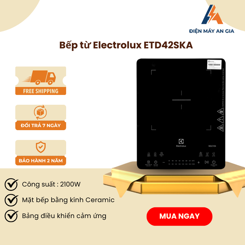 Bếp Từ Electrolux ETD42SKA – 2100W – Màn Hình Hiển Thị LED – Cảm Ứng Tiện Dụng - PEB
