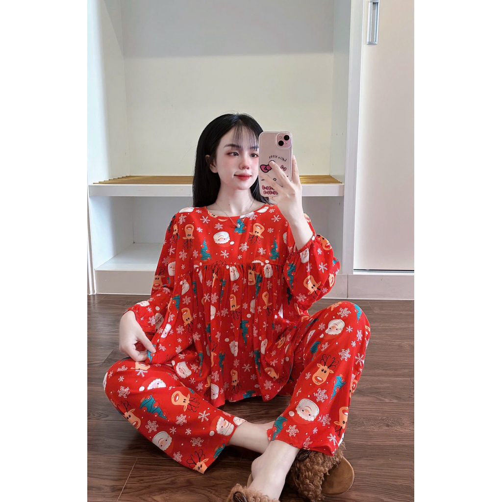 set đồ bộ tole babydoll noel