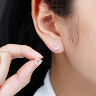  Khuyên tai bạc Nguyệt quế đính đá Bông tai bạc Tiệm bạc 21Centimeters 