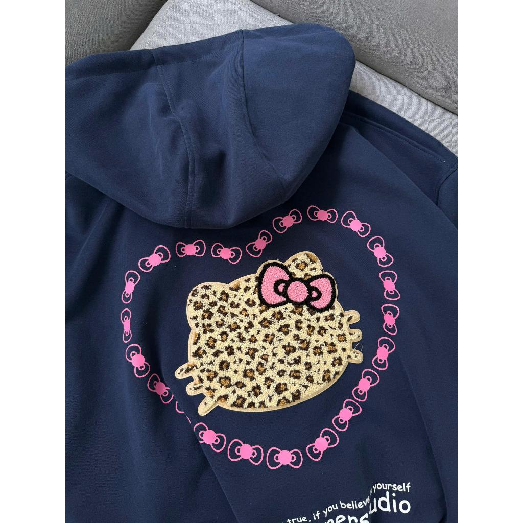 Áo khoác NÚT CÀI nỉ 2 da KHÔNG DÀY dây kéo LEO KITTIE OWNER Form Boxy - OWNER Hoodie Zip