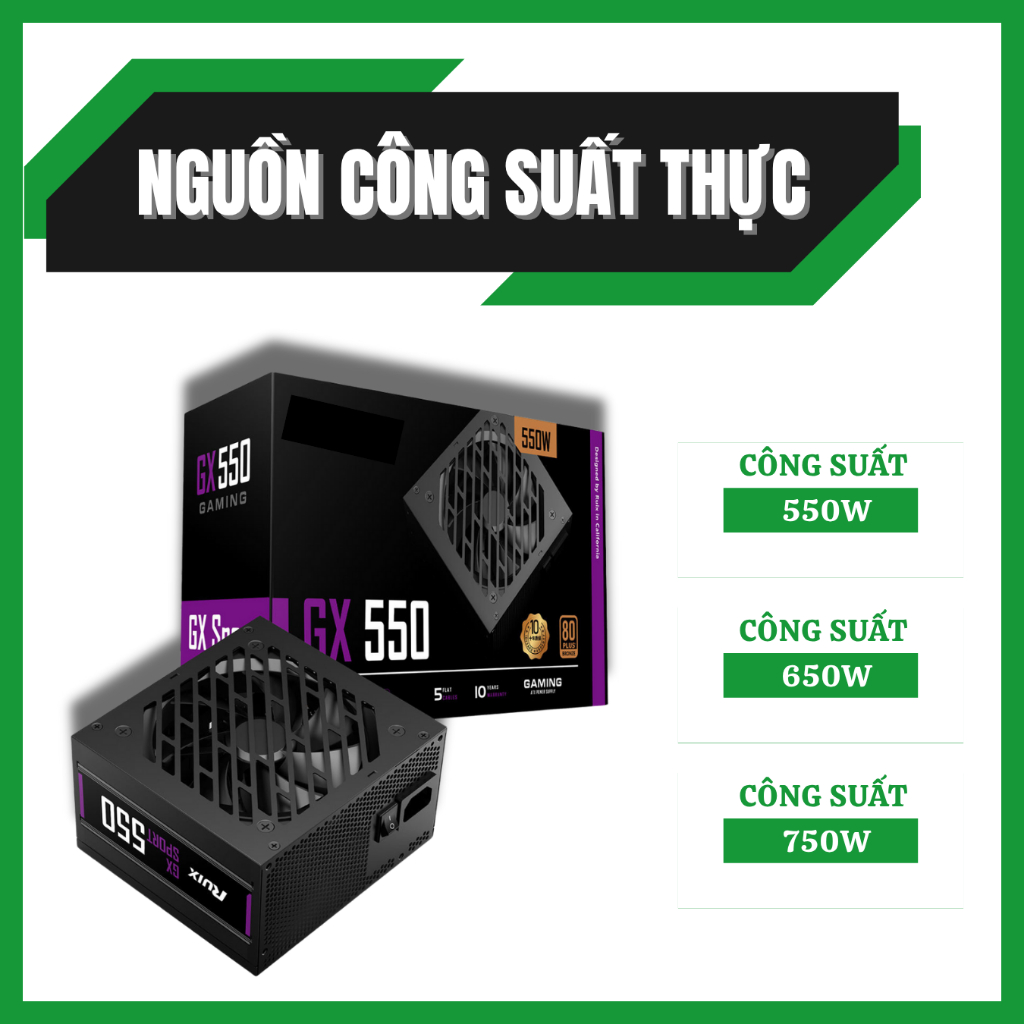Nguồn Máy Tính CST 550W/650W/750W Chuẩn 80 Plus Bronze – PSU Cao Cấp Sử Dụng Cho PC, Laptop