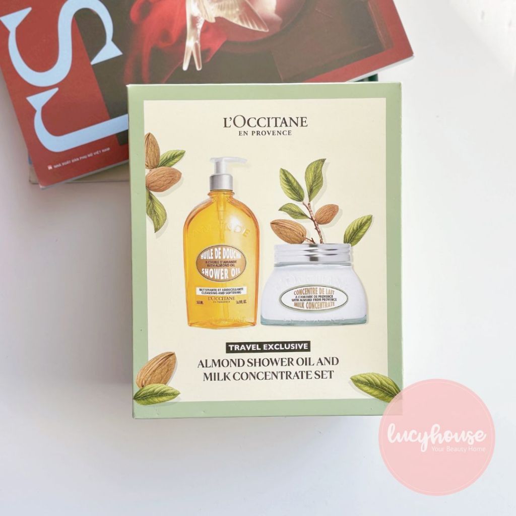 Set Dầu tắm/Sữa tắm Almond Shower Oil và Dưỡng thể Almond Milk Concentrate L'Occitane