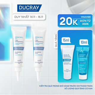  Combo Kem dưỡng giảm mụn Ducray KERACNYL PP+ cream 30ml giúp giảm mụn mờ thâm do mụn  SL:2  