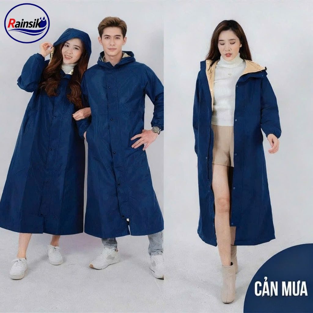 ÁO MĂNG TÔ MƯA 2 LỚP CHỐNG THẤM NƯỚC  – GIỮ ẤM, CHỐNG GIÓ, ĐI XE MƯA THOẢI MÁI, dáng dài có size 3xx