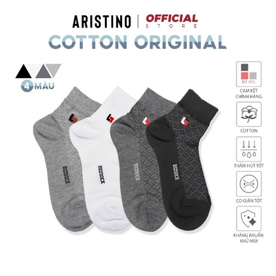 COMBO 6 Đôi tất, vớ nam ARISTINO Bizmen cổ trung cao cấp nano Ag kháng khuẩn chống hôi BZS004.CB6