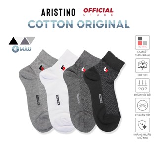  COMBO 6 Đôi Tất vớ nam ARISTINO Bizsock cổ trung chất cotton nano Ag kháng khuẩn chống hôi - BZS004 