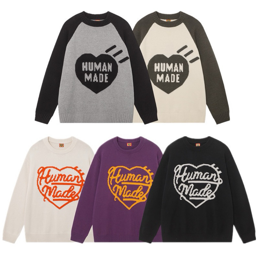 ⚡ORDER⚡Áo Len Human Made logo Trái tim 2025 - Human Made Sweater Knit / Sweater Human Made - áo len 