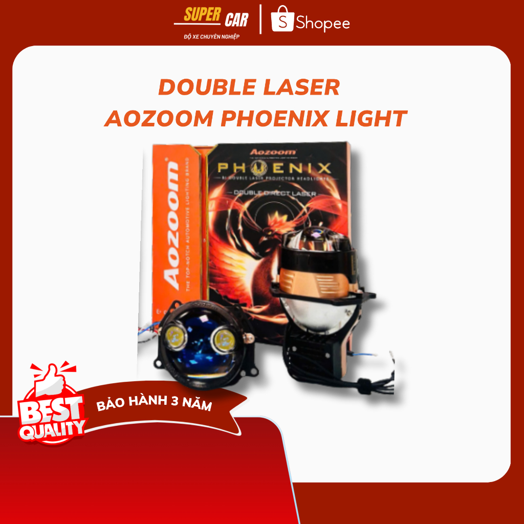 Bi Pha Double Laser Phoenix Light Chính Hãng Aozoom Ánh Sáng Mạnh Tầm Nhìn Xa