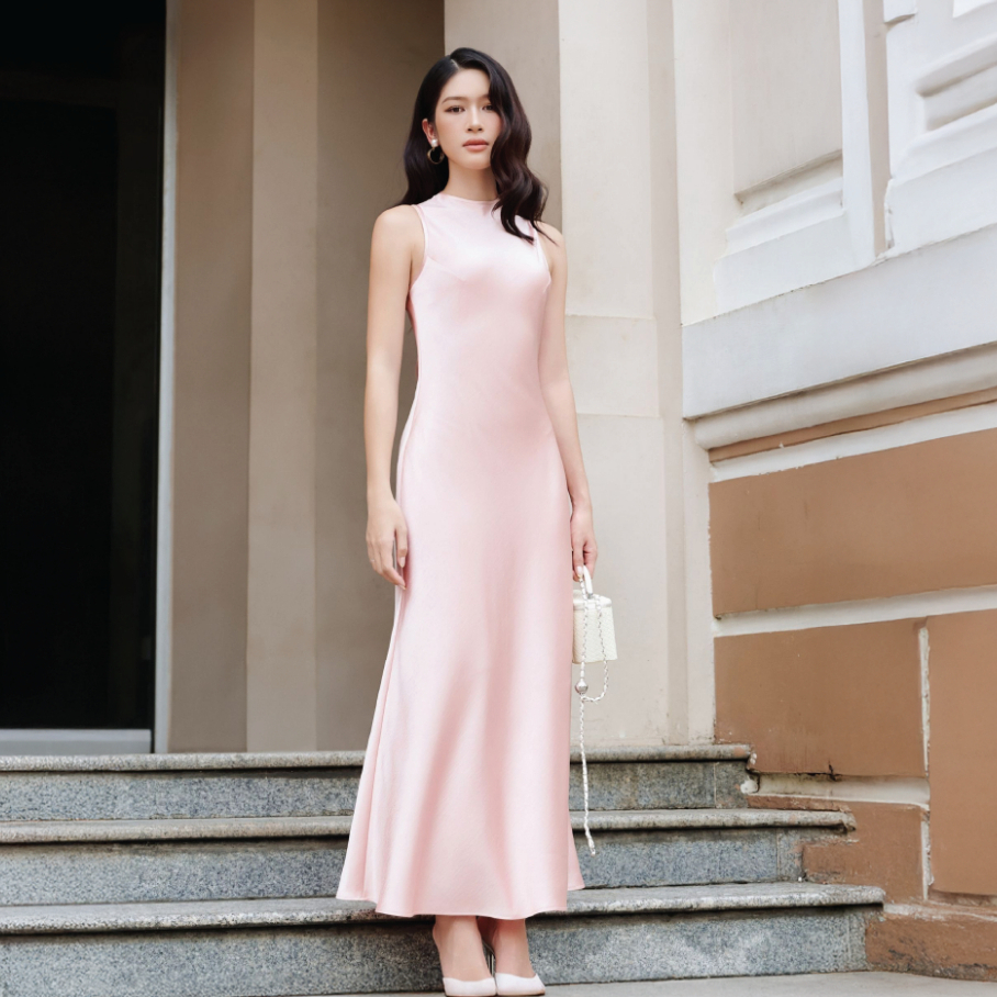 Đầm Nữ JOVEN Solde Lụa Vân Mây Form Ôm Đuôi Cá