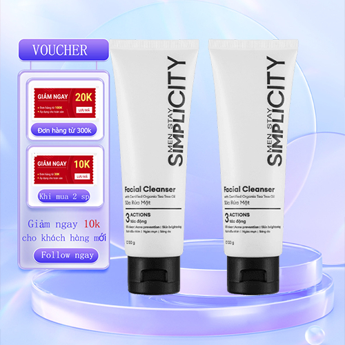 Sữa rửa mặt cho nam sạch dầu nhờn ngừa mụn Men Stay Simplicity Facial Cleanser 100g