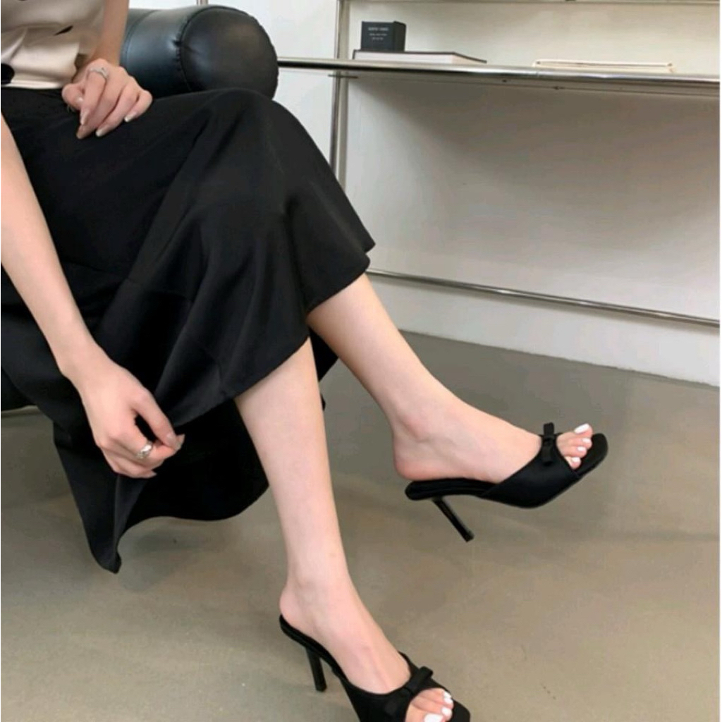 Gạo.Shoes - Guốc Nữ Cao 6 Cm, Mũi Vuông, Quai Nơ Xinh Xắn, Dễ Dàng Phối Đồ. DéP GiàY