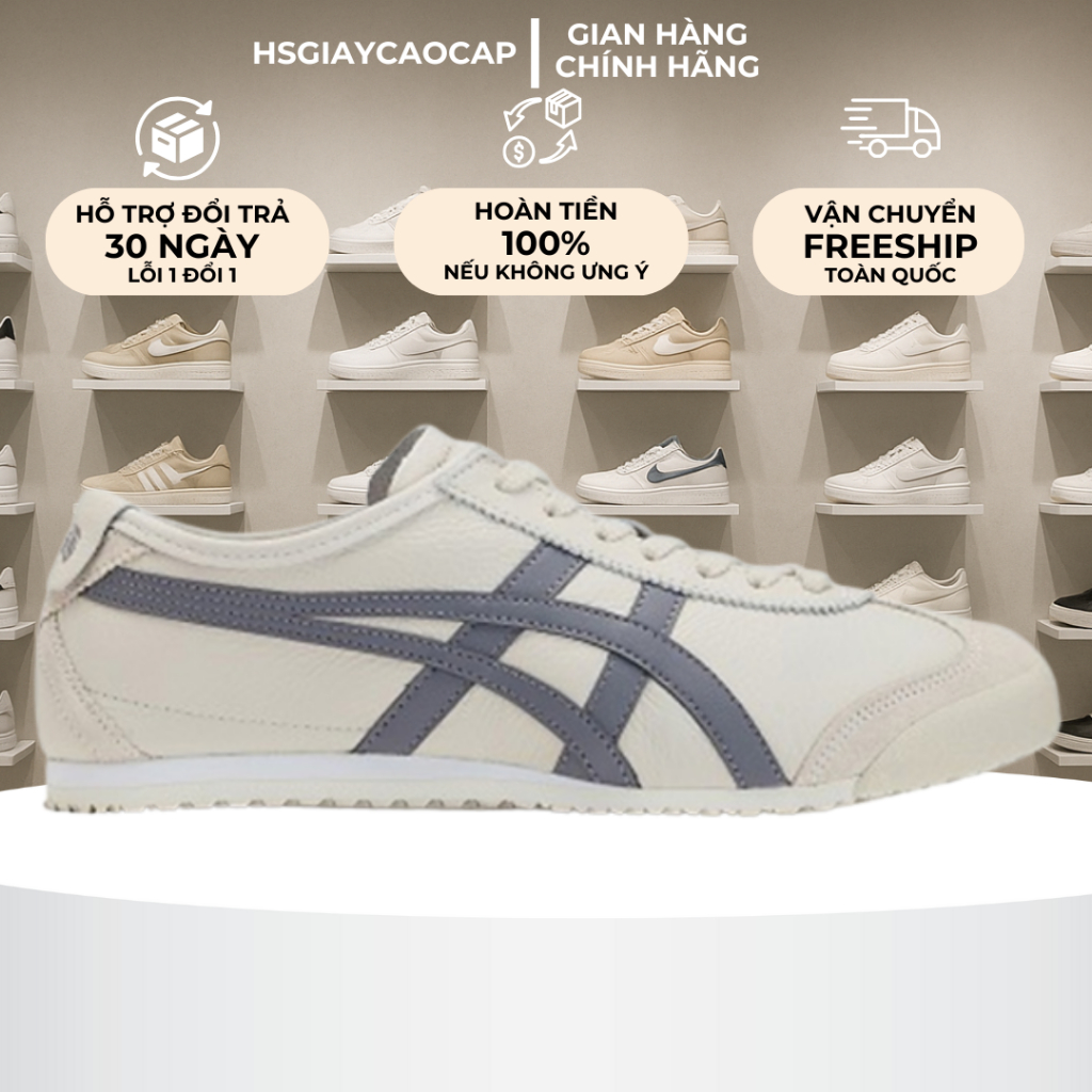 [ Best Quality ] Giày Onitsuka Tiger Mexico 66 Grey Full Box, Hàng Chuẩn Best Quality
