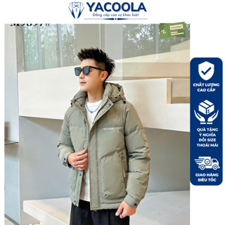  Áo phao lông vũ có mũ nam hàn quốc cao cấp hàng xuất dư thu đông 2025 2 lớp trần bông dày dặn siêu ấm Yacoola YD5-9897 