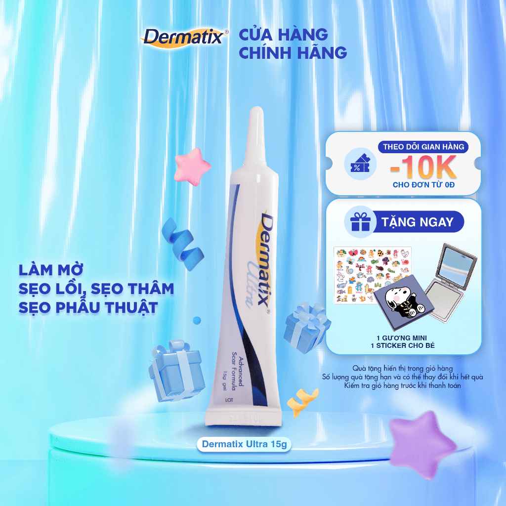 Gel mờ sẹo Dermatix Ultra 15g làm phẳng mềm sẹo lồi, sẹo thâm, sẹo sau phẫu thuật | BigBuy360 - bigbuy360.vn