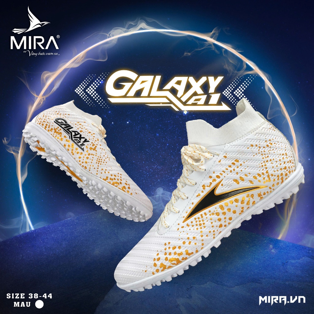 Giày Đá Bóng MIRA Galaxy A1 Cổ Thun Liền, Da Cao Cấp Chống Thấm, Phong Cách Hiện Đại